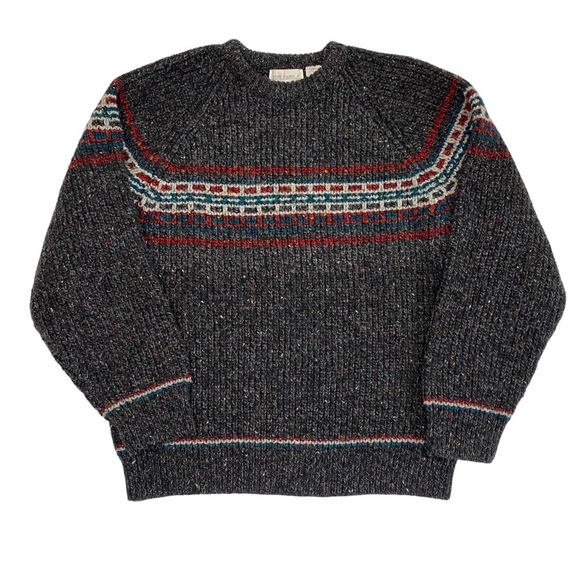 Briann MacNeil Other - Vintage Brian MacNeil Gray Fair Isle Wool Blend Crew Neck Sweater Size Large